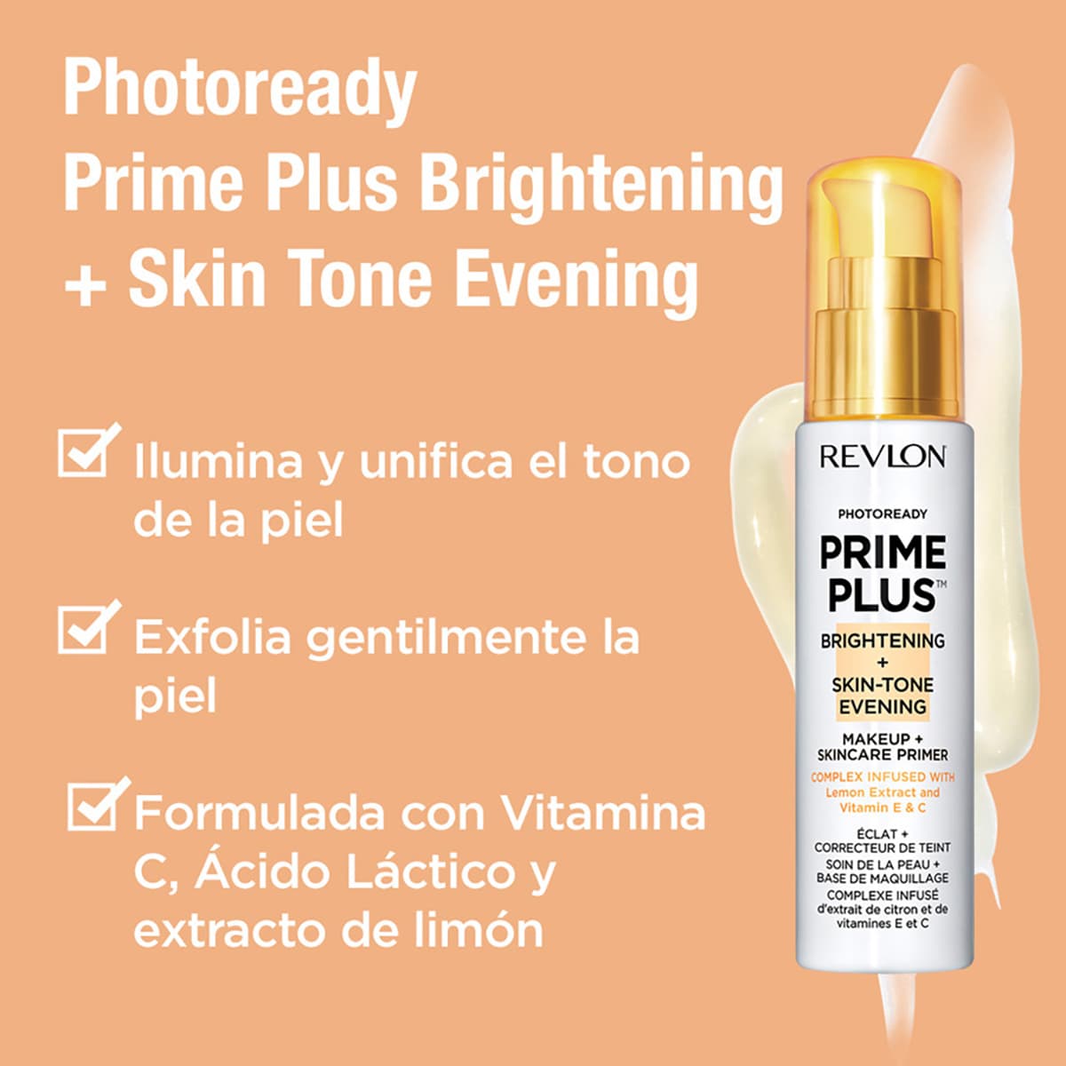 Primer Revlon PhotoReady Prime Plus Luz y Corrector de Manchas x 30ml.