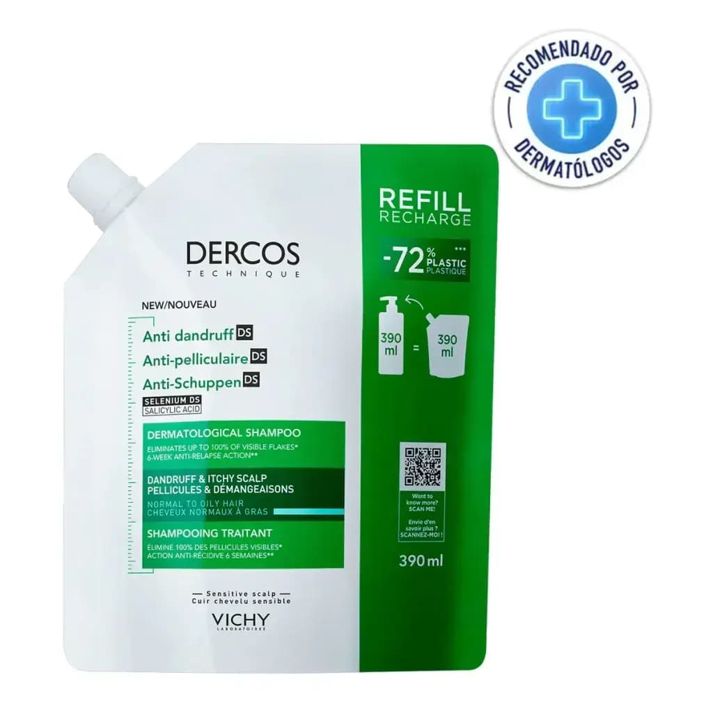 Dercos Ds Anticaspa Cabello Normal A Graso Refill X 390Ml