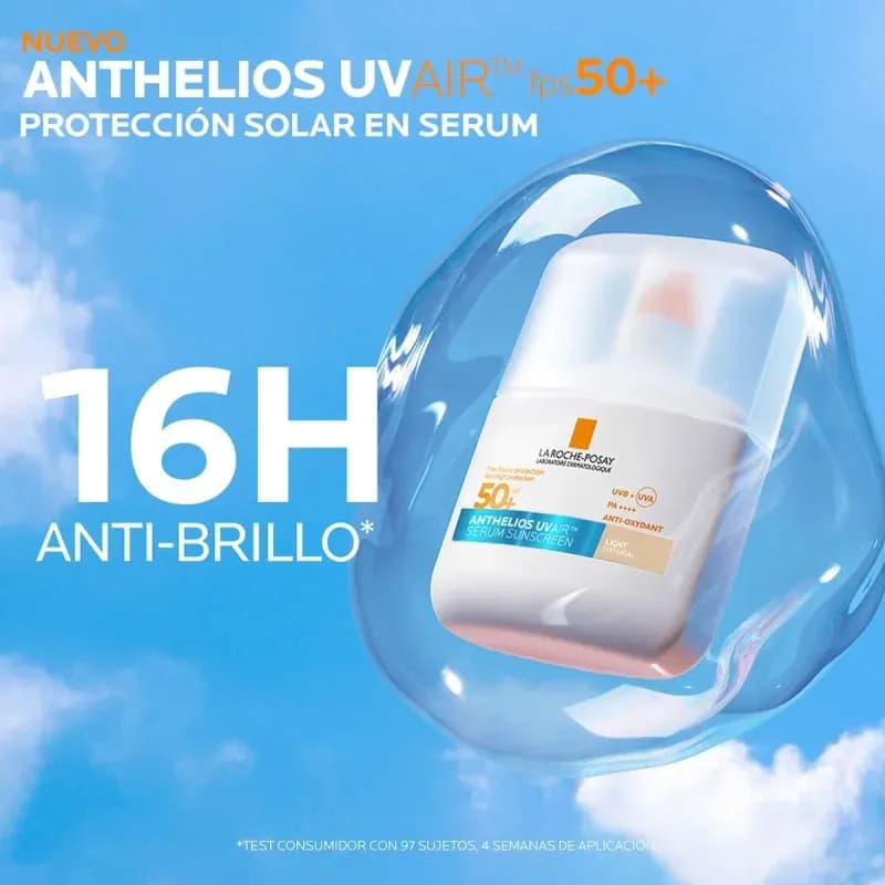 La Roche Posay Serum Protector Solar Anthelios Uv Air Fps50+ Liviano Tono Light X 50 M