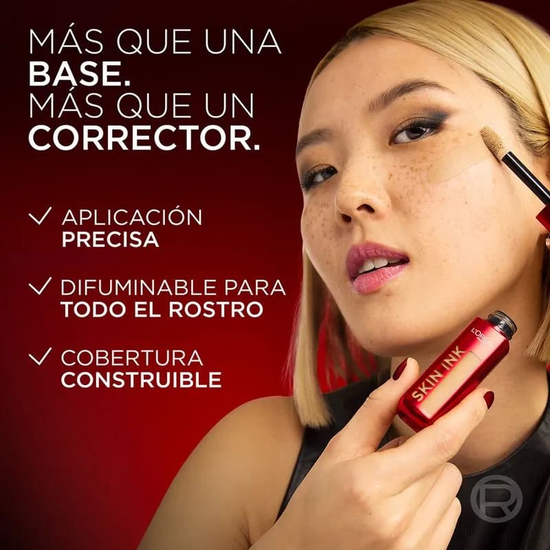 Base de Maquillaje y Corrector 2 en 1 L'Oréal Paris Infaillible Skin Ink Tono 140