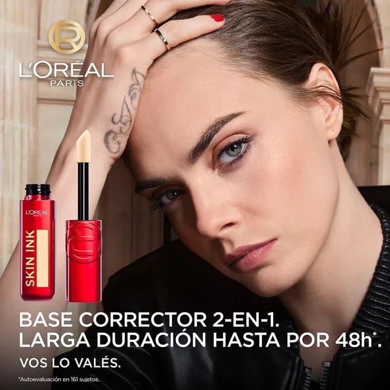 Base de Maquillaje y Corrector 2 en 1 L'Oréal Paris Infaillible Skin Ink Tono 180