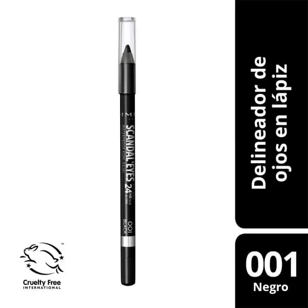 Delineador De Ojos Rimmel London Scandaleyes WP KohlKajal Black x1,3 gr