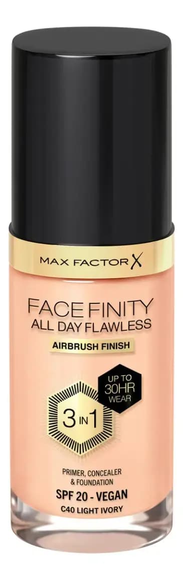 Base Liquida Max factor facefinity All day flaw 40 light ivory x 30ml.