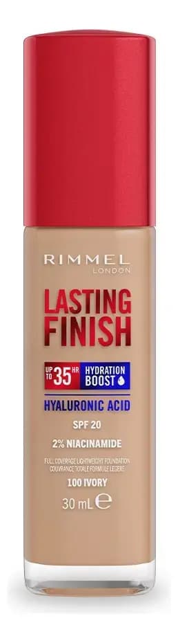 Base Maquillaje Lasting Finish 35 Hours Rimmel London Tono 100 Ivory x 30ml.