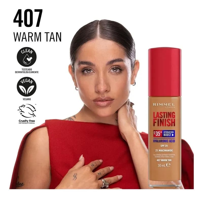 Rimmel Base Lasting Finish 35Hs 407 Warm Tan