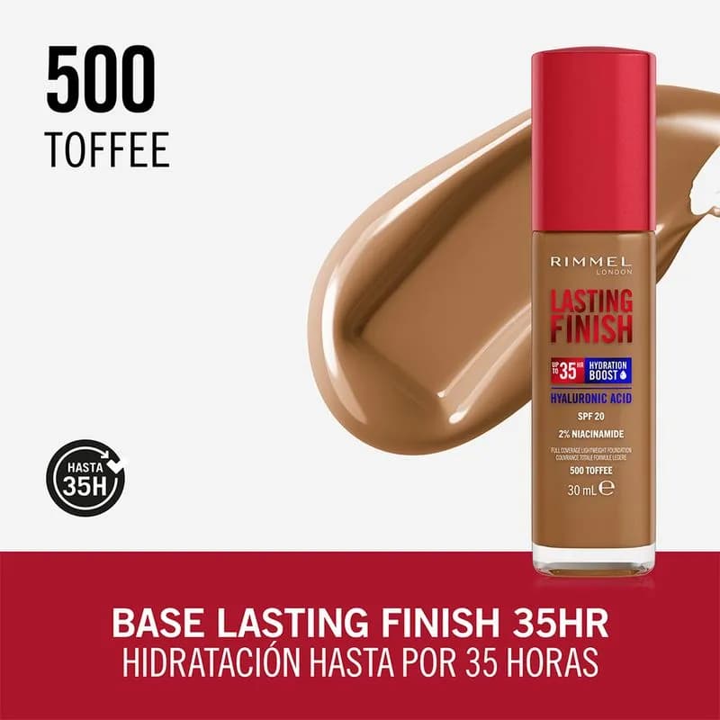 Maquillaje Lasting Finish 35Hr Hydration Boost 500 Toffee x 30ml.
