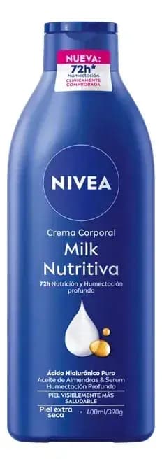 Crema para cuerpo Nivea Cuidado Corporal Milk Nutritiva en tubo 400mL