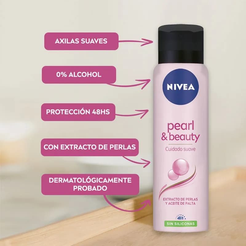 Antitranspirante Femenino Pearl & Beauty Sin Siliconas x 150ml.