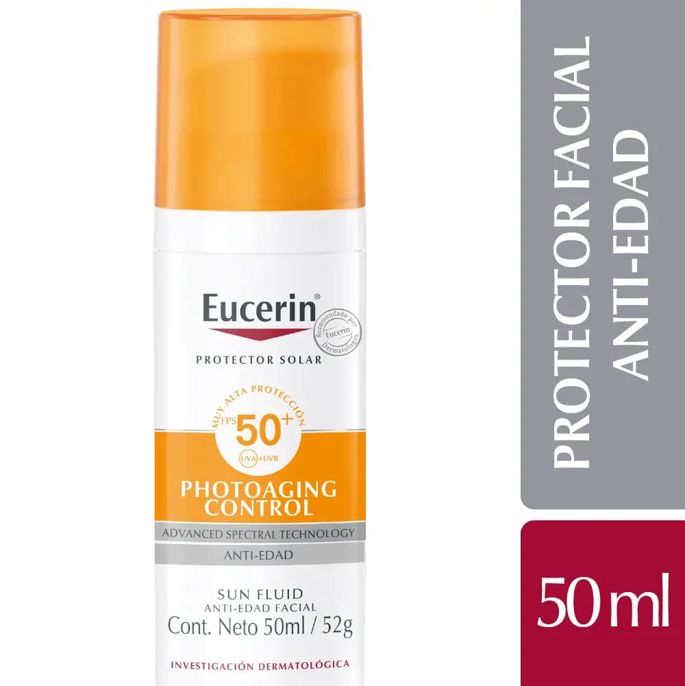 Fluido antiedad Eucerin Sun para todo tipo de piel FPS 50+ 50 ml