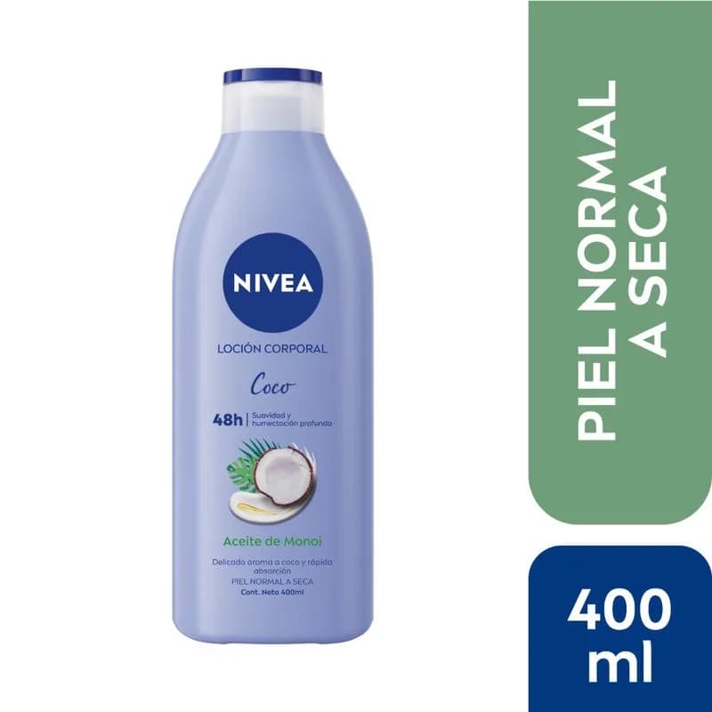 NIVEA Loción Corporal Coco o Vainilla Rápida Absorción x 400ml.