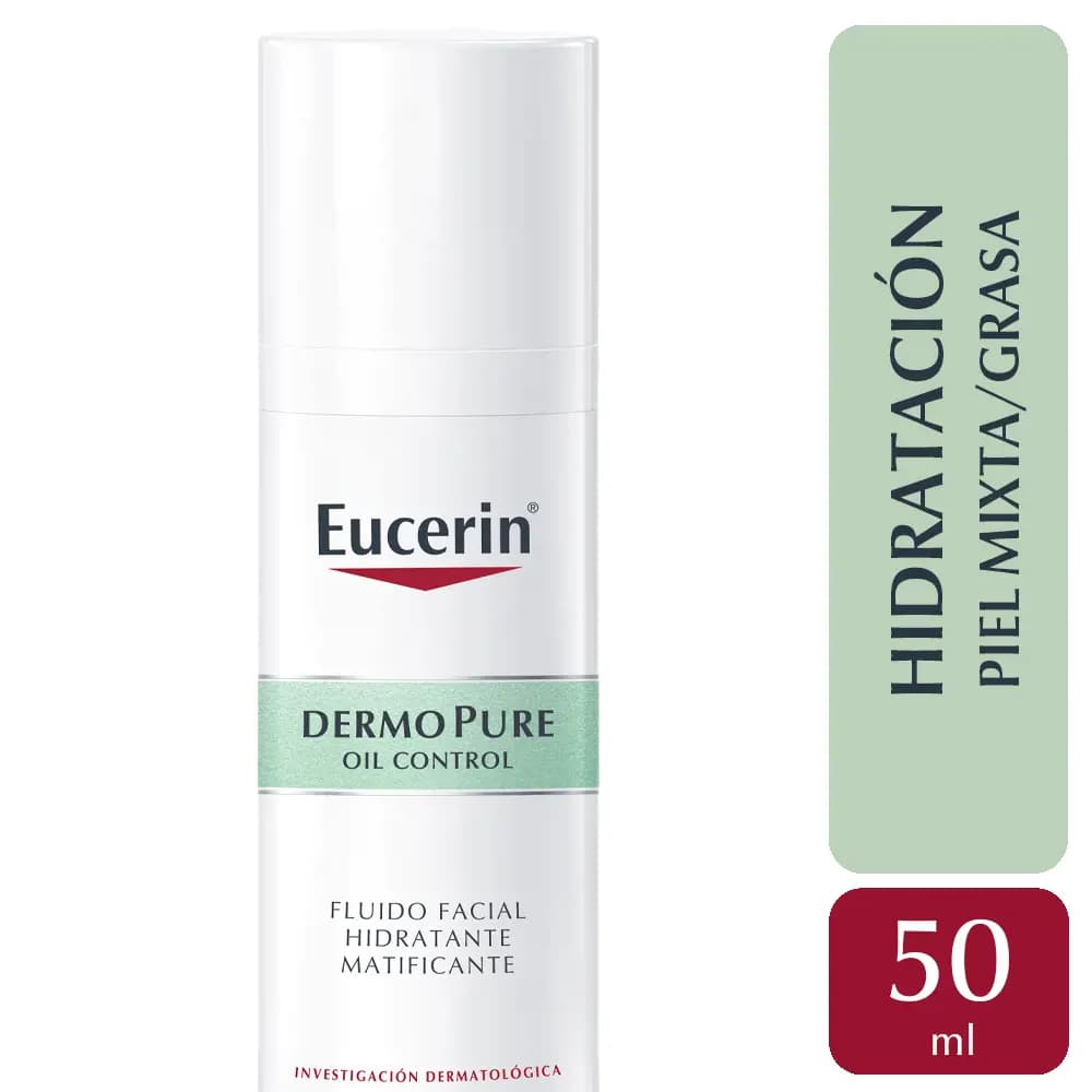 Fluido Matificante Eucerin Dermopure Oil Control Efecto Antibrillo x 8 horas x 50 ml