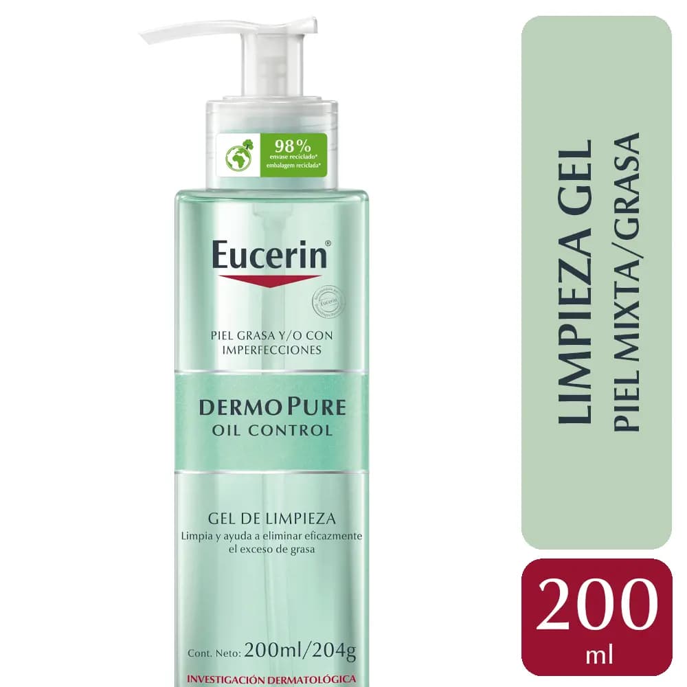 Gel Limpiador Diario Eucerin Dermopure Oil Control para Piel Grasa x 200 ml