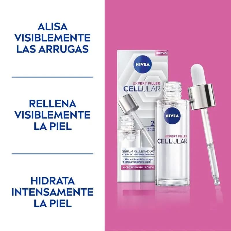 Sérum Rellenador Nivea Cellular Expert Filler Con Ácido Hialurónico X 30 Ml