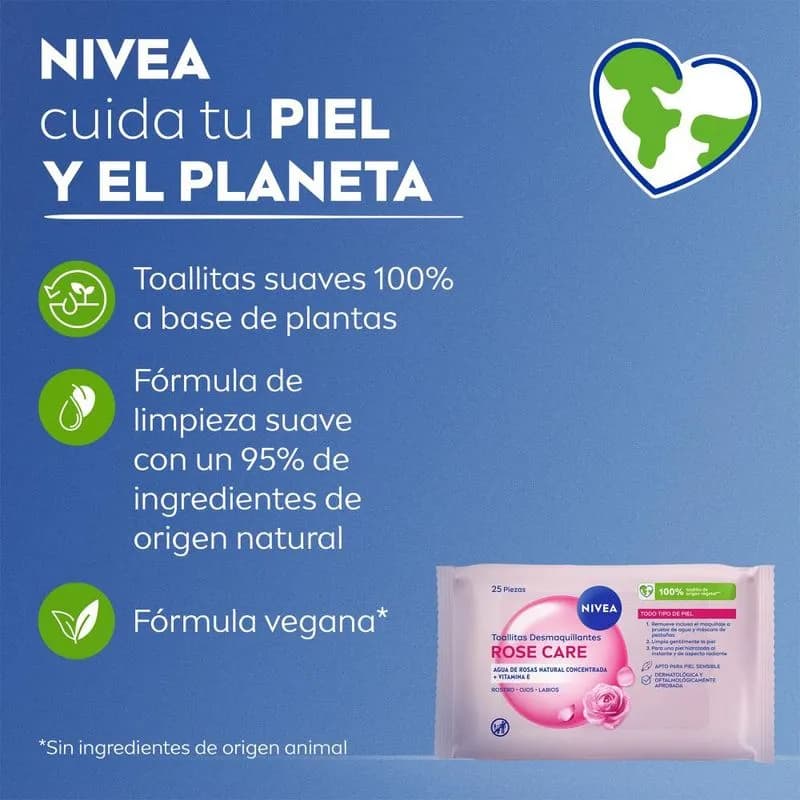 Toallitas Desmaquillantes Rose Care x 25uni.