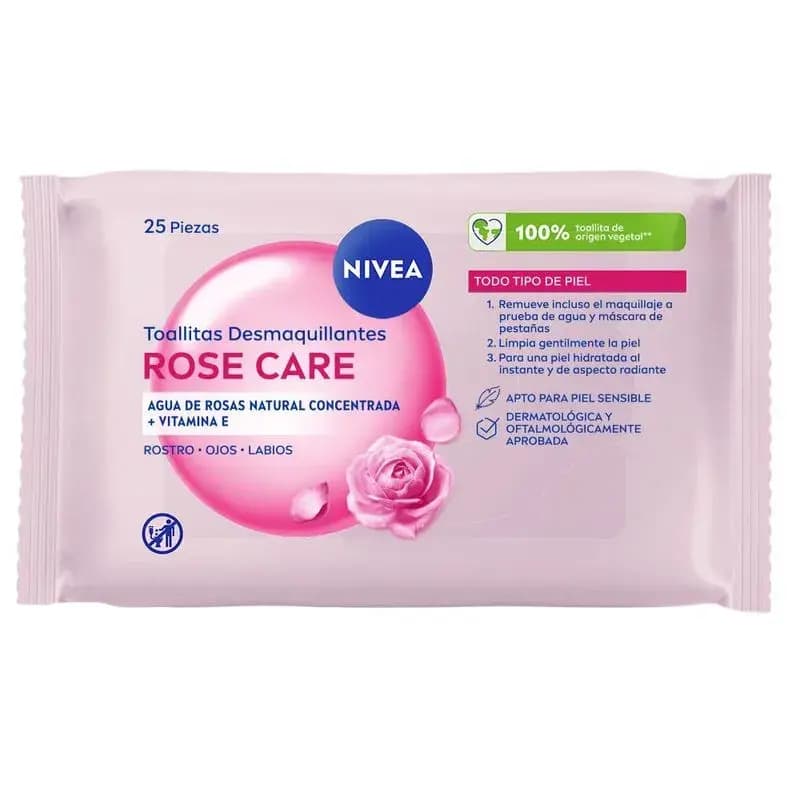 Toallitas Desmaquillantes Rose Care x 25uni.