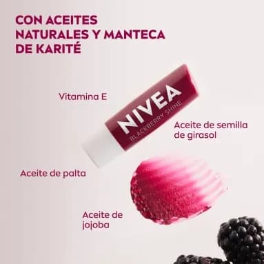 NIVEA Protector Labial Humectante Blackberry Shine x 4,8grs.
