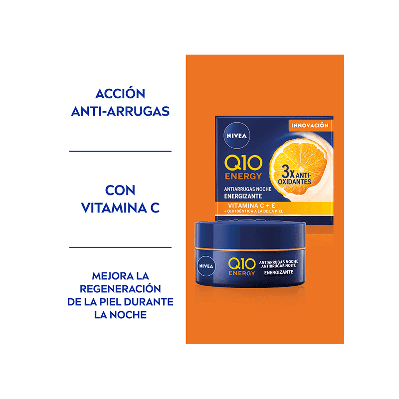 Crema Facial Q10 Energy Noche x 50ml.