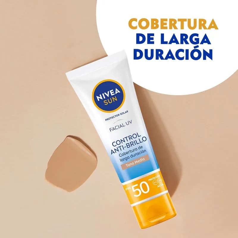 NIVEA Protector Solar Facial Control Anti-Brillo FPS50 Tono Medio Piel Normal A Grasa x 50ml.