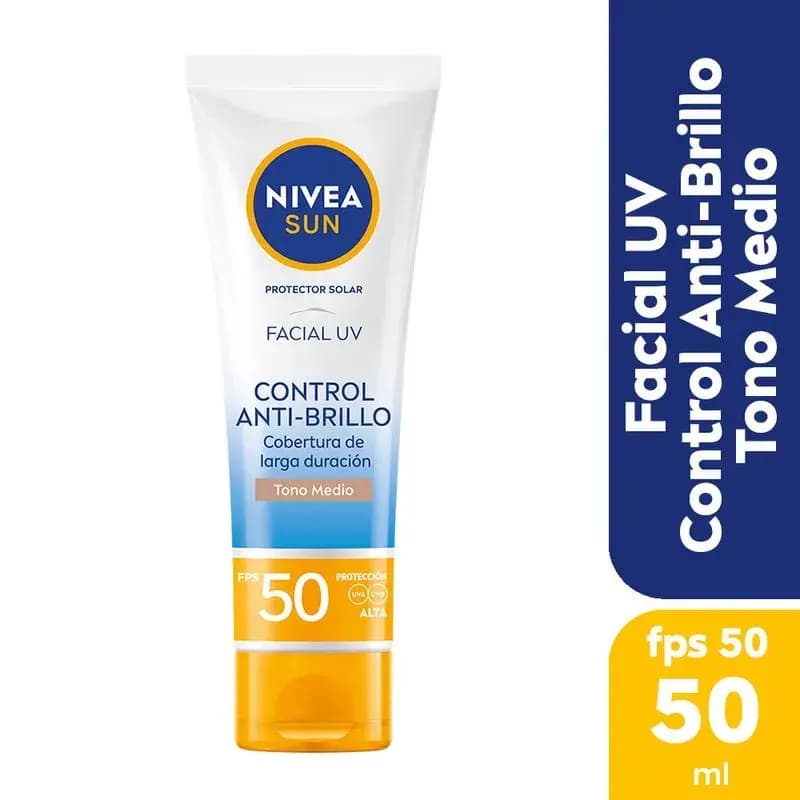 NIVEA Protector Solar Facial Control Anti-Brillo FPS50 Tono Medio Piel Normal A Grasa x 50ml.