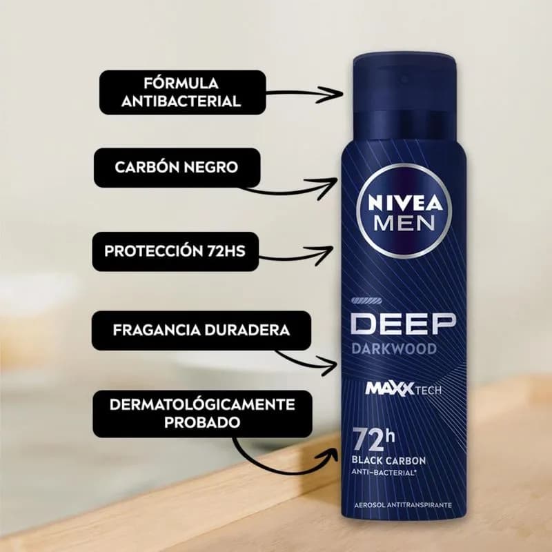 Men Antitranspirante Deep Darkwood 150 Ml.