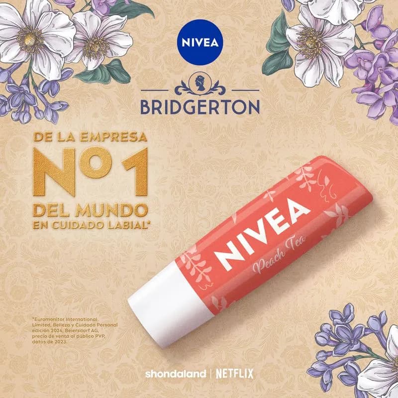 Bálsamo Labial Peach Tea Edición Limitada Bridgerton x 4,8grs.
