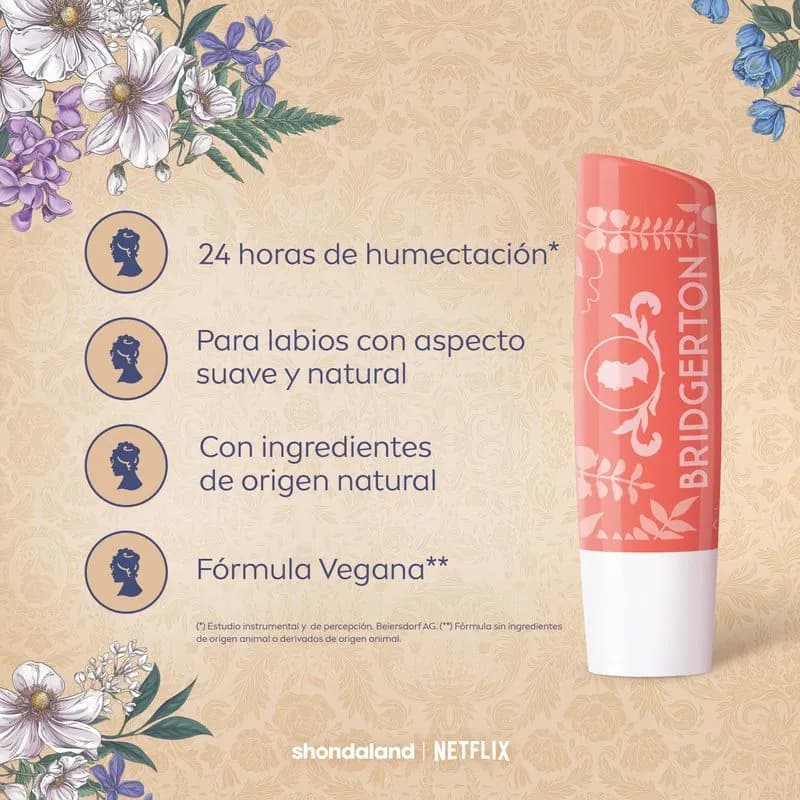 Bálsamo Labial Peach Tea Edición Limitada Bridgerton x 4,8grs.