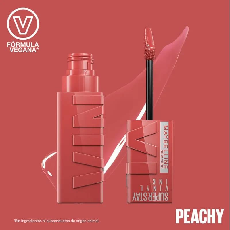 Labial Líquido Maybelline Super Stay Vinyl Ink Peachy