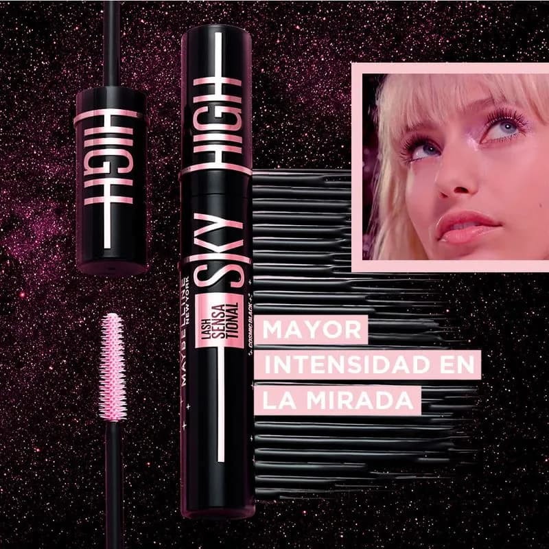 Mascara de Pestañas Maybelline Sky High Cosmic Black WSH x 7.2ml.
