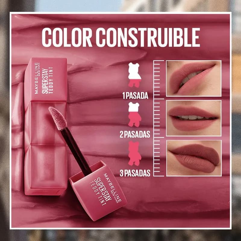 Tinta de Labios Maybelline Super Stay Teddy Tint Mascara Tear