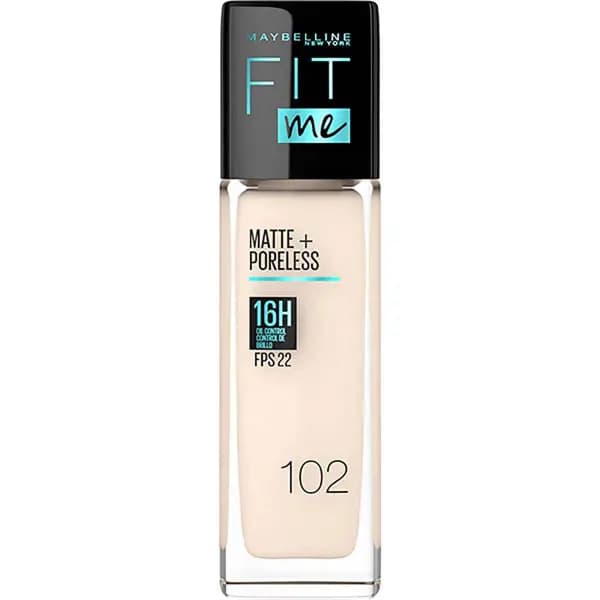 Base Maquillaje Maybelline FitMe Matte+Poraless 102 FairPorcelainx30ml