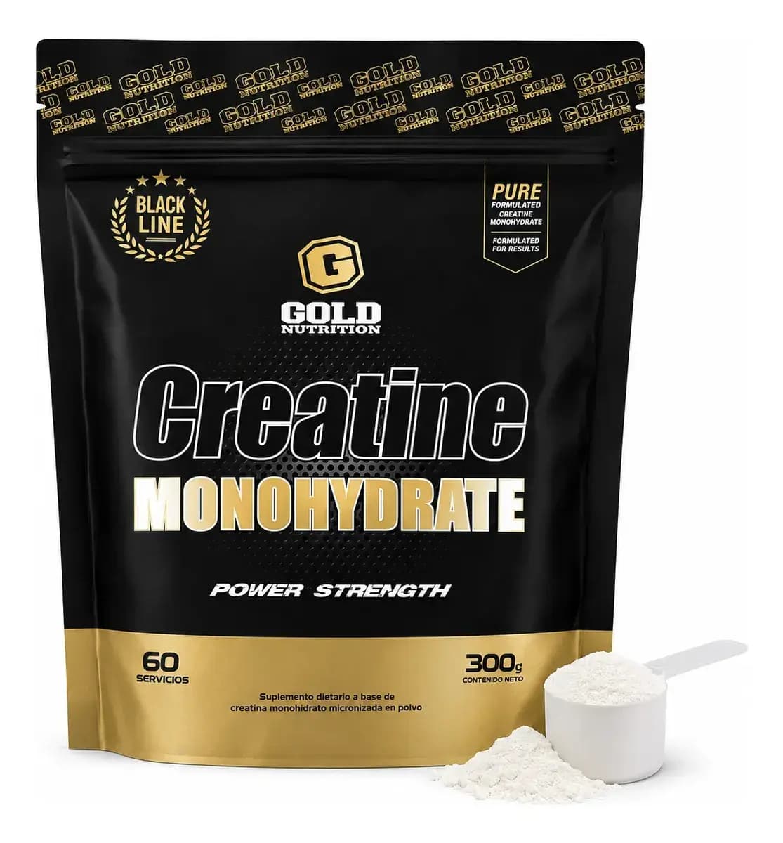 Creatina Monohidrato Micronizada Sin Sabor Gold Nutrition x 300grs.