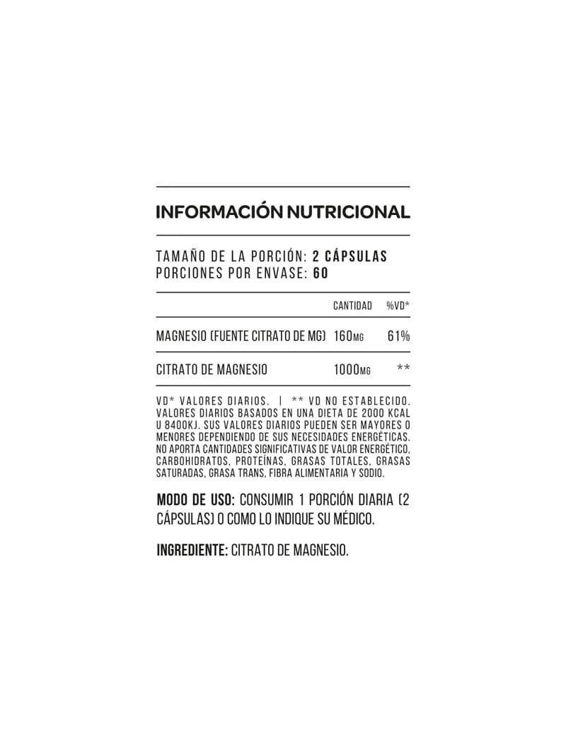 STAR NUTRITION Citrato de Magnesio 500 Cápsulas x 60cap.
