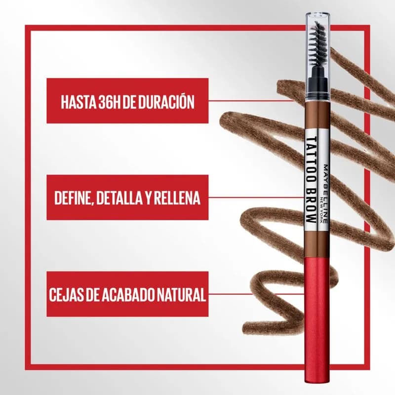 Delineador de Cejas Retráctil Maybelline Tattoo Brow Pencil 36H