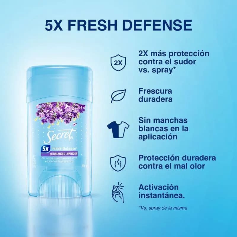 Gel Invisible Antitranspirante Lavender x 45grs.