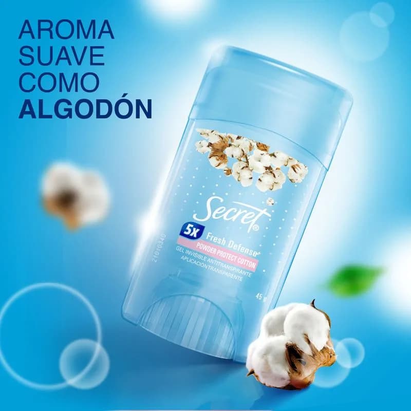 Gel Invisible Antitranspirante Powder Protect Cotton x 45grs.