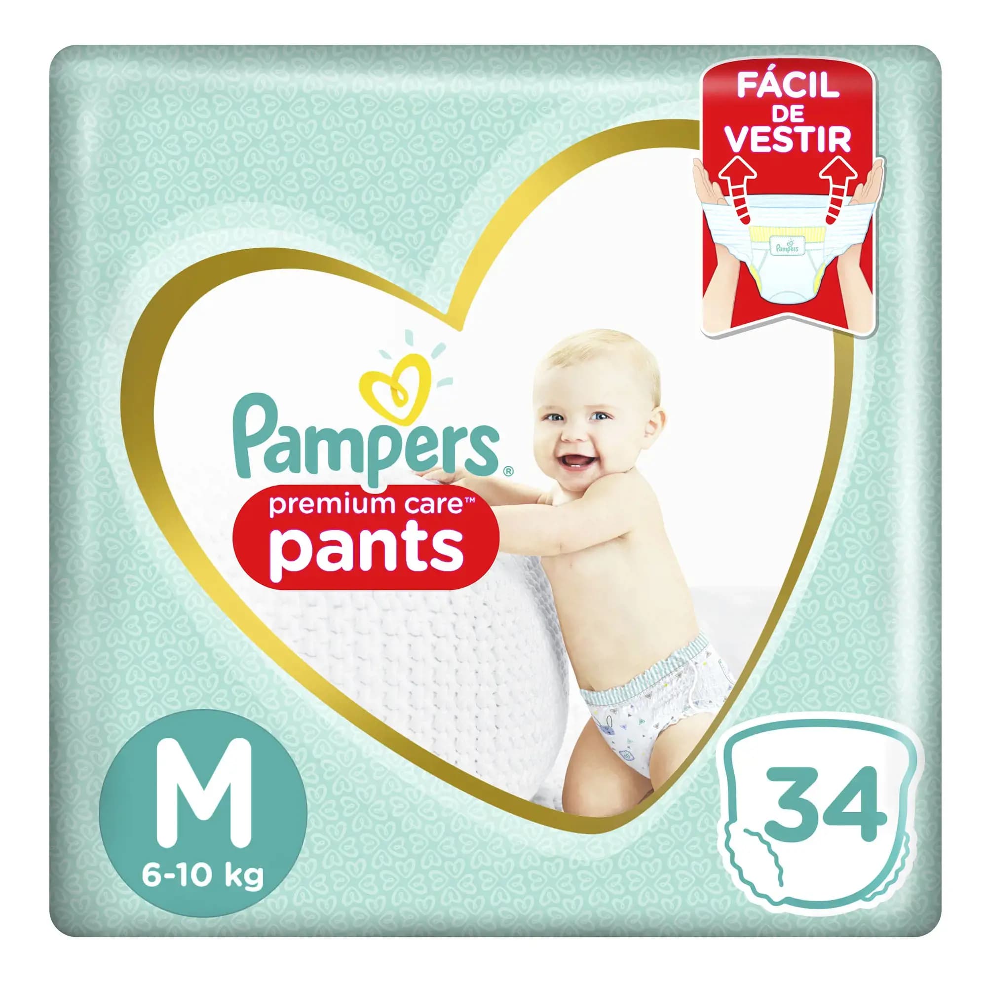 Pañales Pampers Premium Pants Mediano x34un