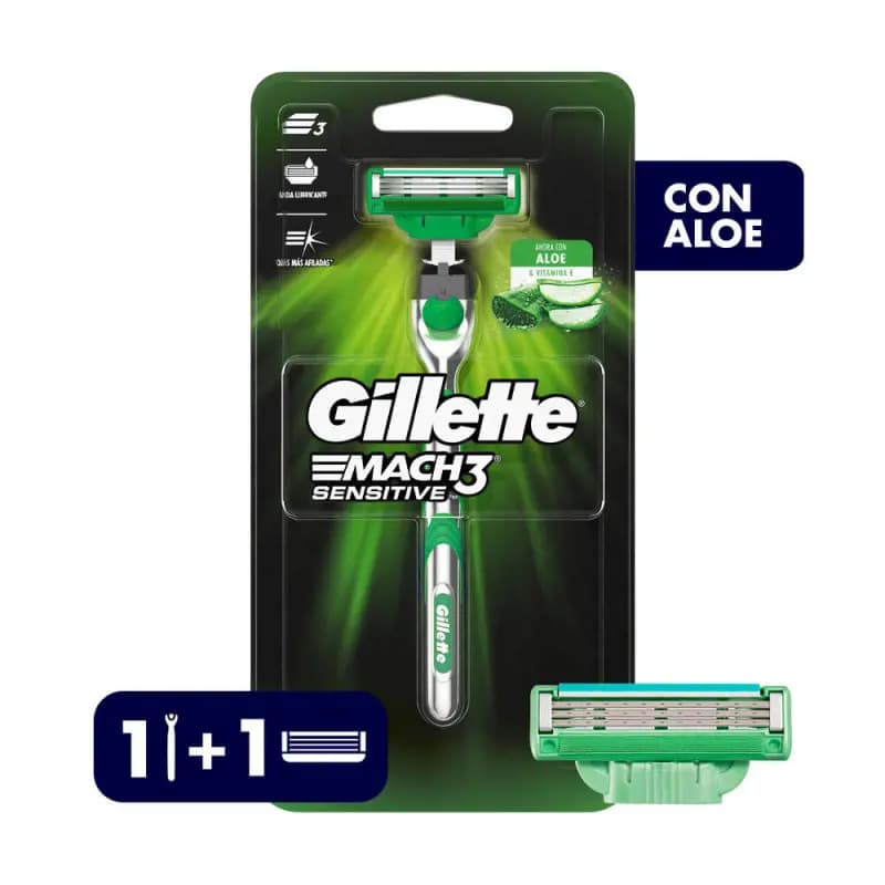 Mach3 Sensitive Máquina de Afeitar Recargable con Aloe x 1 un