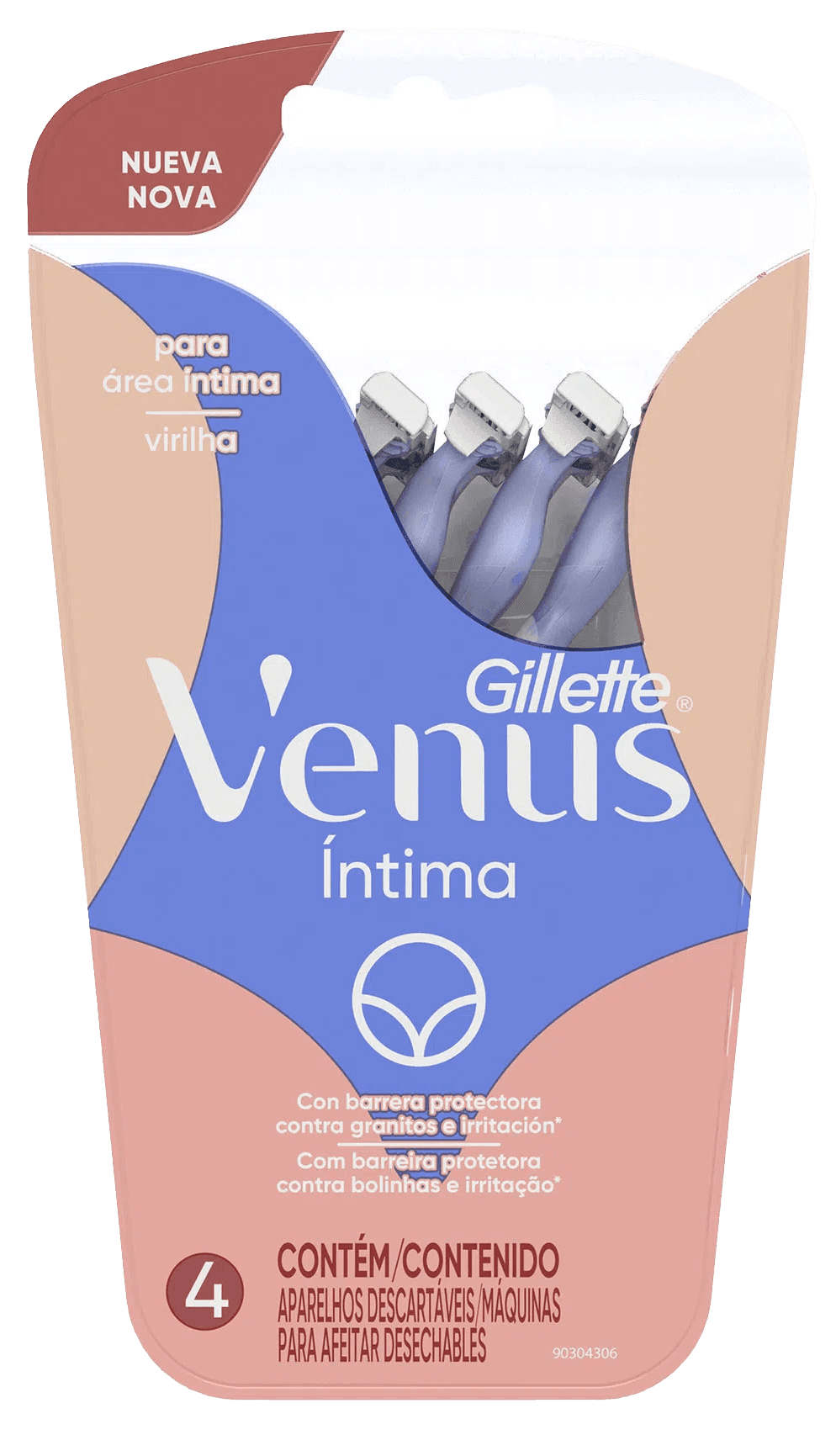 Maquina Afeitar Desechable Venus Intima x4un
