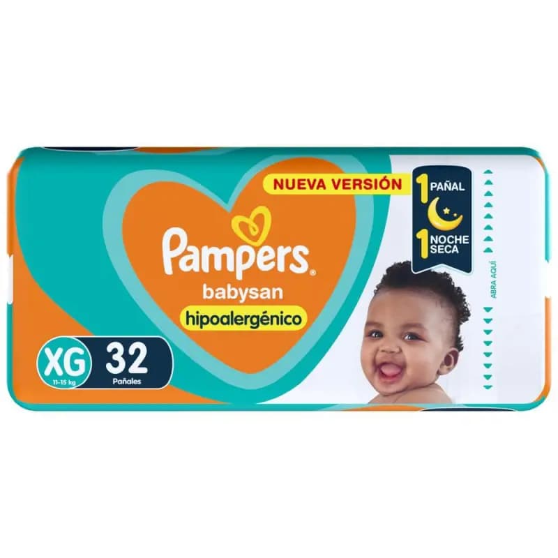 Pañales Pampers Babysan Talle XG x32un