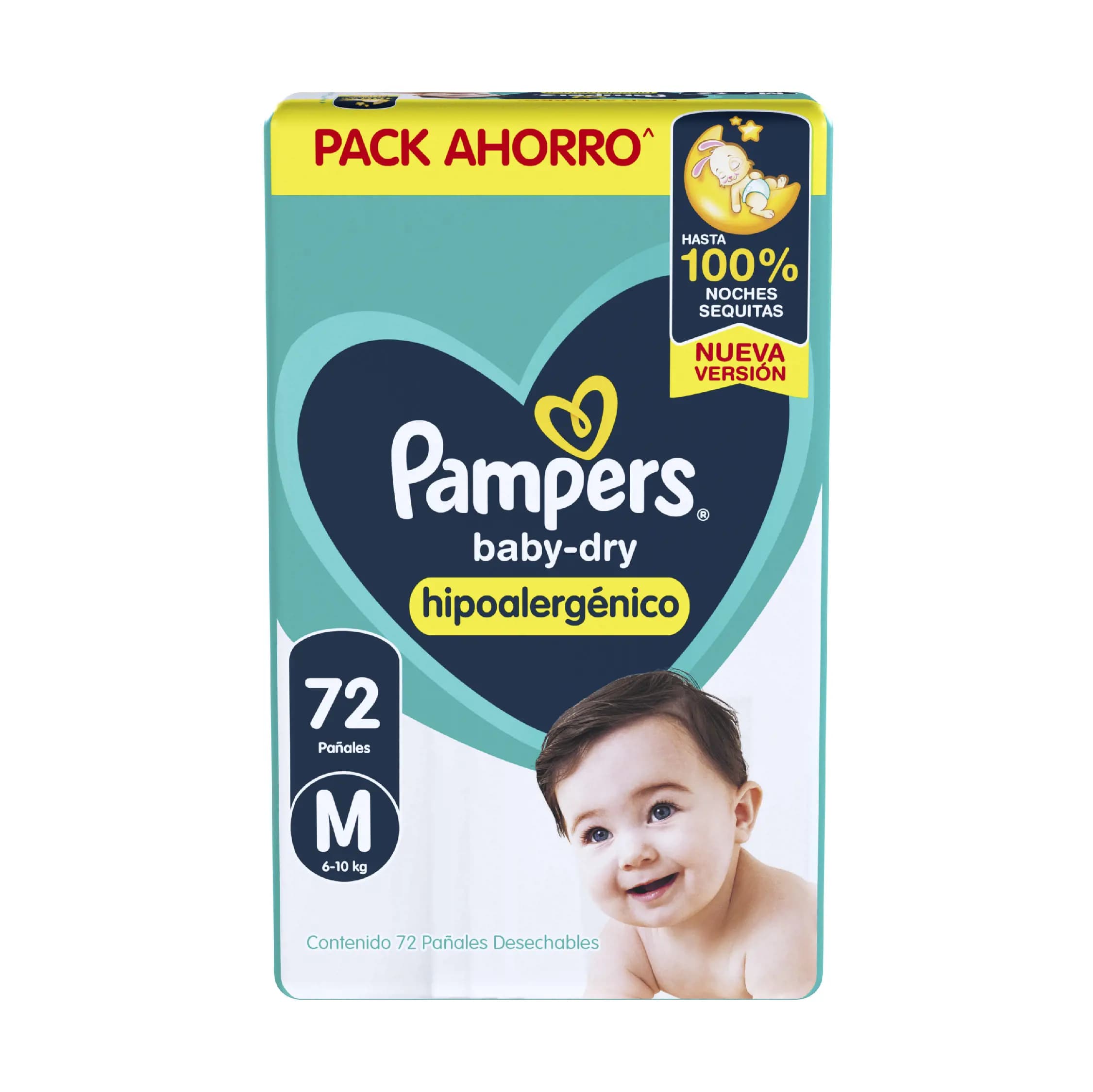 Pañales Pampers BabyDry Mediano x72un
