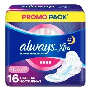 Toallas Femeninas Always Nocturnas suave x16un