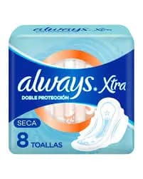 Toallas Femeninas Always Xtra Doble Protección Seca x 8 un