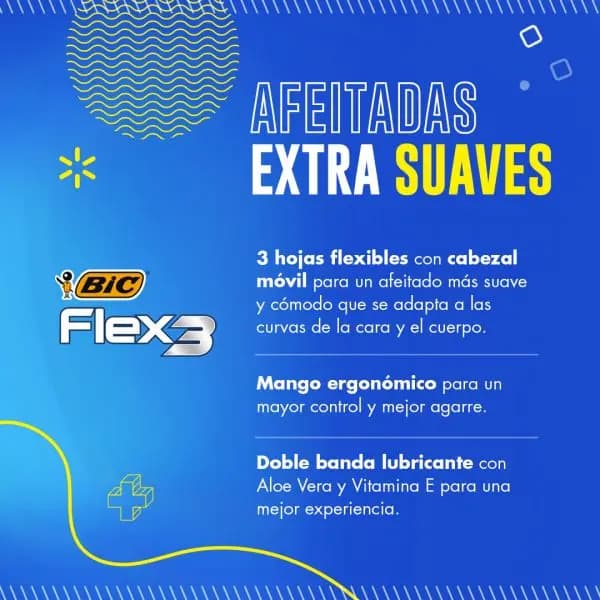 Máquina De Afeitar Flex3 3 Hojas x 2uni.