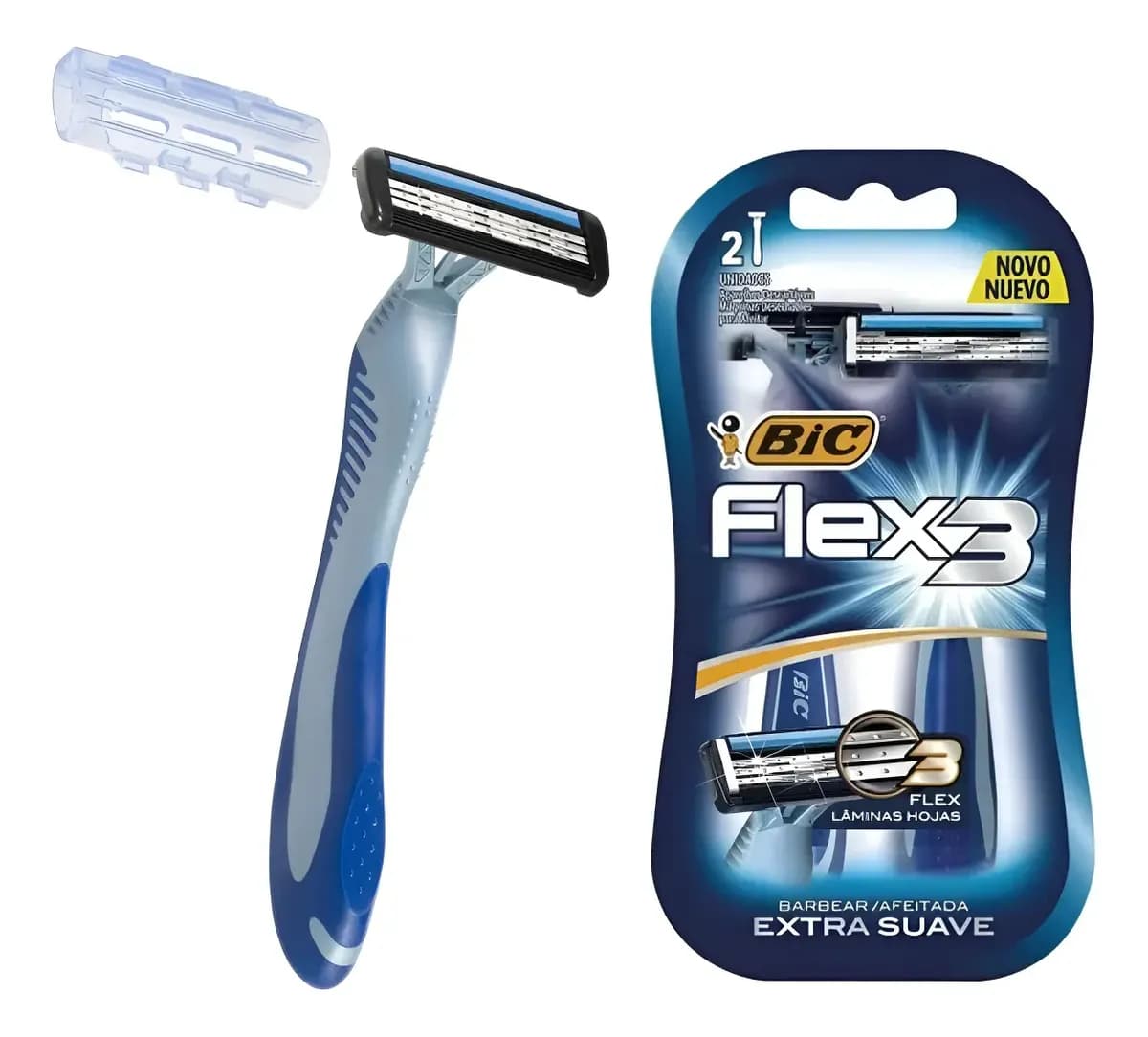 Máquina De Afeitar Flex3 3 Hojas x 2uni.