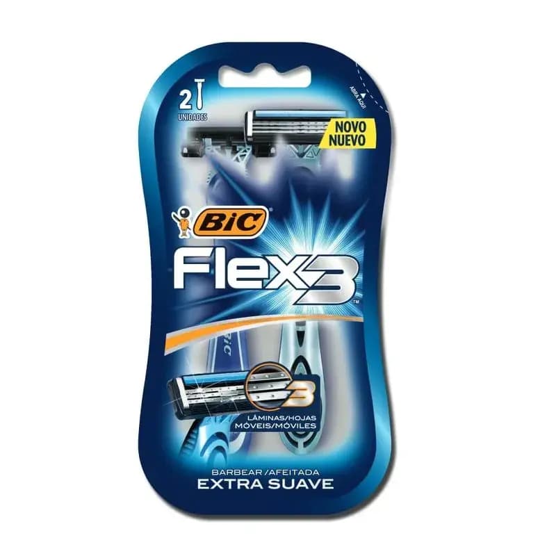 Máquina De Afeitar Flex3 3 Hojas x 2uni.
