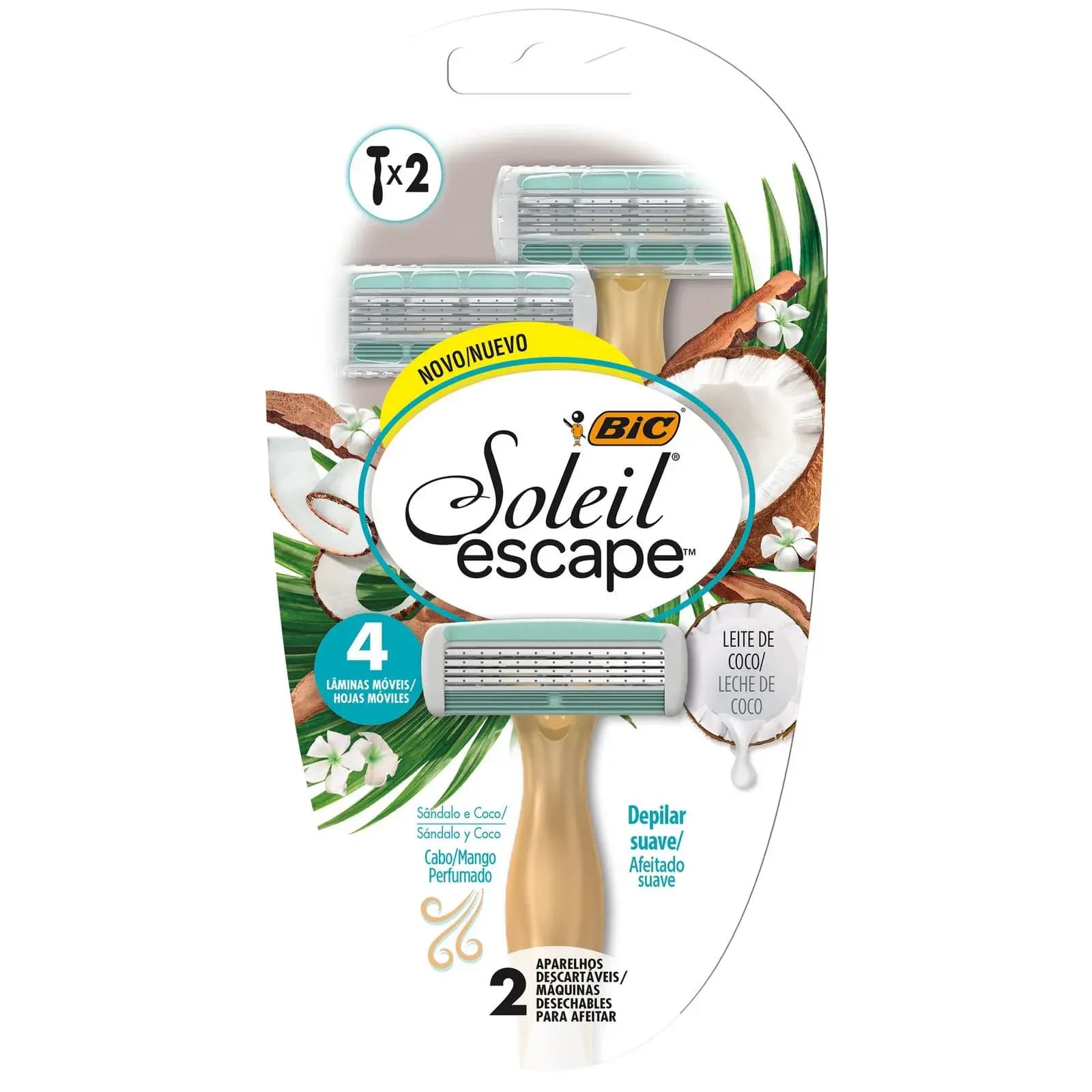 Máquina de afeitar Soleil Sandalo y Coco x 2uni.