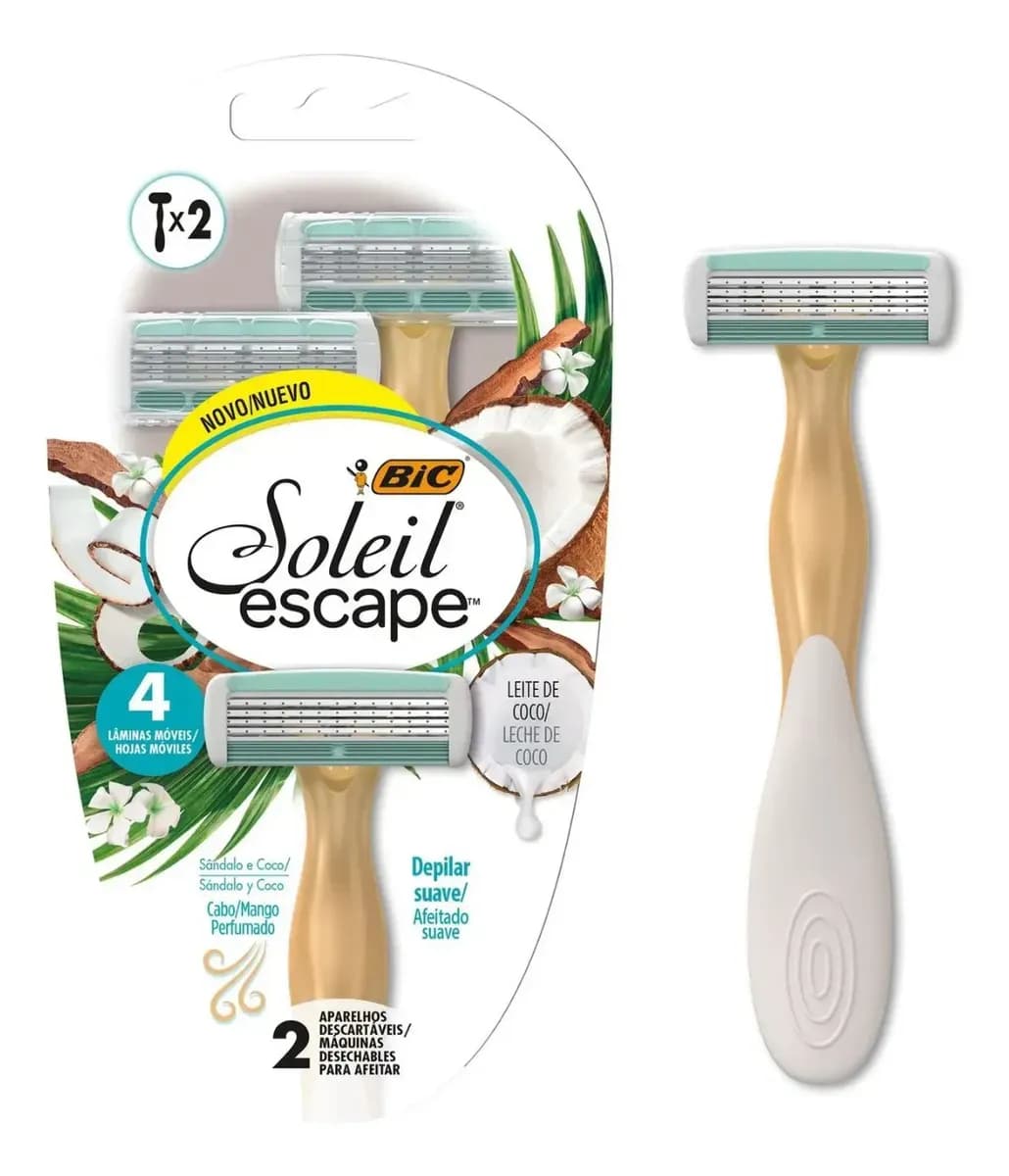 Máquina de afeitar Soleil Sandalo y Coco x 2uni.