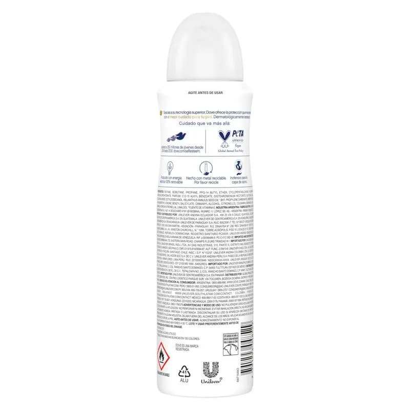 Antitranspirante En Aerosol Dove Invisible Dry x 150ml.