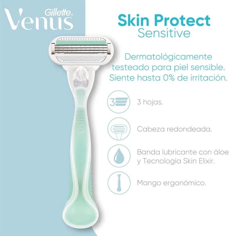 Maquina de Afeitar para Mujer Gillette Venus Sensitive para Piel Sensible x 1uni.