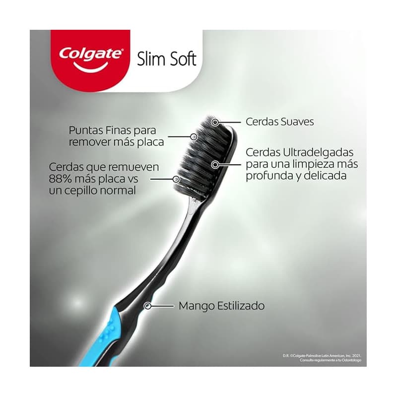 Colgate Cepillo Dental Slim Soft Black x 2uni.